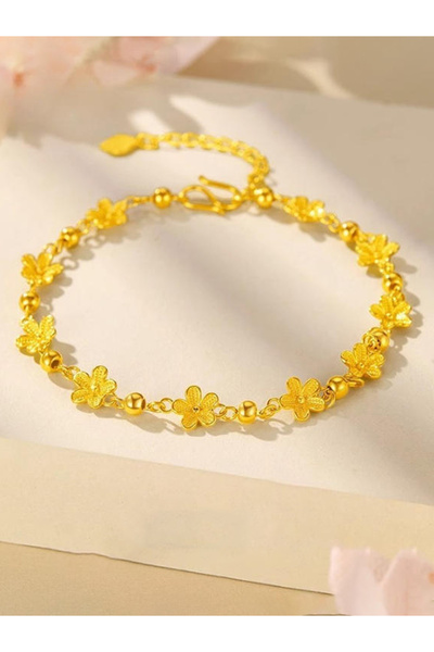 Take Two By Styli Gold Flower Charm Bracelet