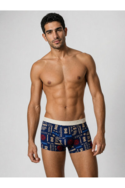 Take Two By Styli Blue Patterned Boxer Briefs
