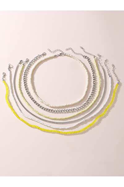 Take Two By Styli Pack of 6 - Girls Multi-Color Beaded and Chain Layered Neck...
