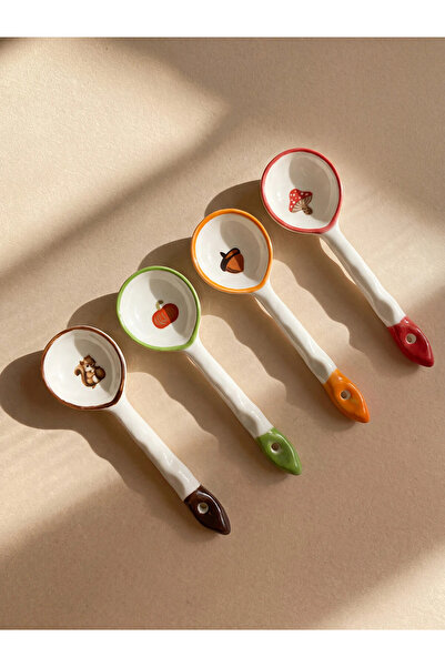 LC Waikiki Lcw Home Mixed Printed Ceramic Spoon Holder Set of 4