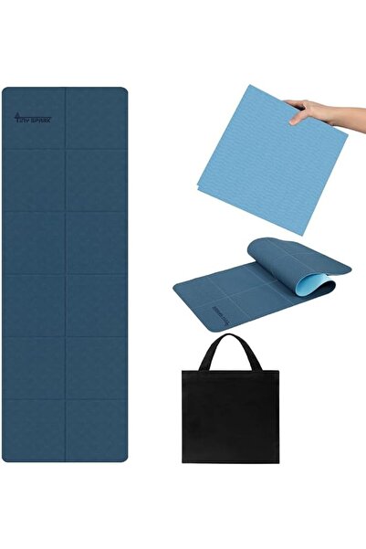 tinyruby Foldable Yoga Mat Tpe Elastic Heat Insulation Double Layer Exercise ...