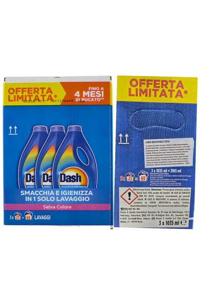 Dash detergent lichid pentru rufe Color Salva Colore 3 x 1035 ml, 69 spălări