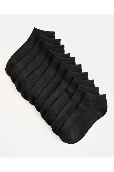 REDTAG Men Black Plain Socks Value Pack (10 Pairs)