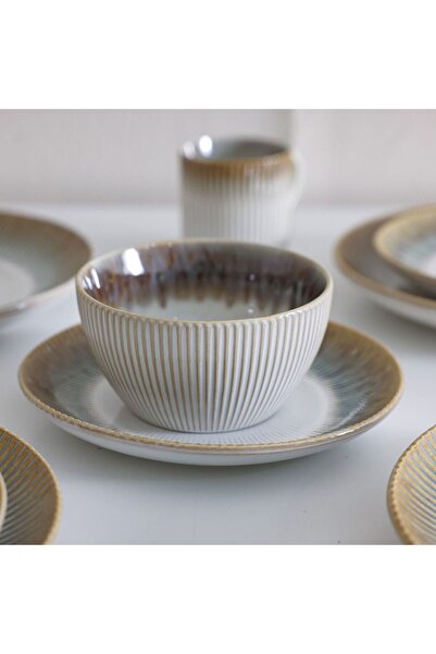 Danube Home Barakah 16 Piece Stoneware Dinner Set -serves 4, Beige, Dinner Sets
