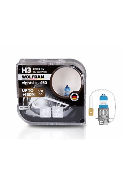 WOLFRAM 22103NV H3 Night Vision +%150 Fazla Işık +%20 Beyaz Işık 12V 55W