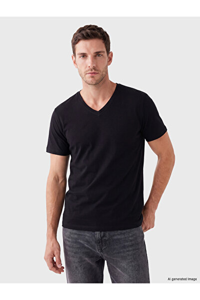 LC Waikiki Tricouri - Negru - V Neck