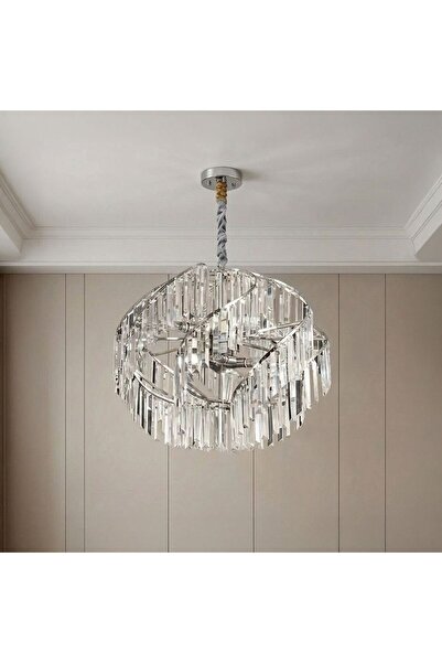 Danube Home Deema 8-Light Crystal Chandelier – Crystal And Metal – Chrome – 6...