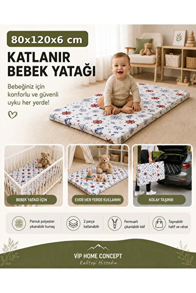 Vip Home Concept Market Ürünleri Katlanır Çocuk Yatağı Sünger Yer Yatağı Oyun...
