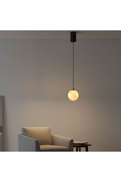 Danube Home Roma LED Pendant Lamp – Marble And Metal – Natural Marble – Adjus...