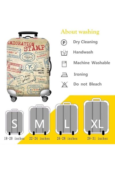 Homarket Homarket H424 Polyester 1 Piece Luggage Cover Anti Scratch Stretchable Elastic Suitcase Cover