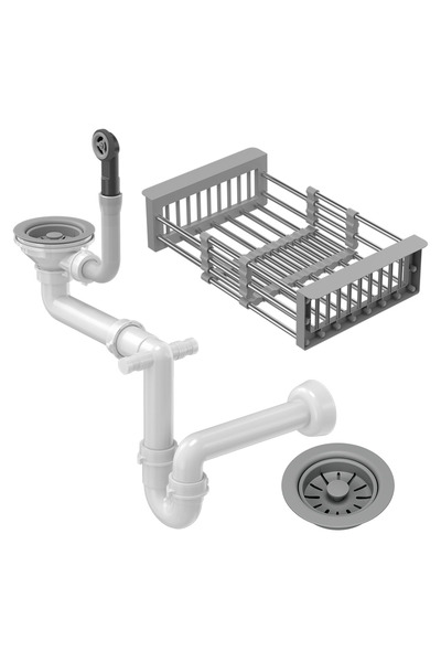 Granitan Sifon Chiuveta Granitan, Plastic Rezistent, Gri Elegant pentru Drena...