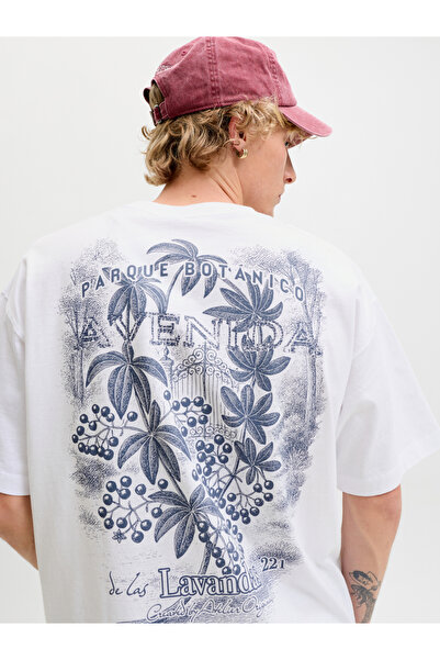 Jack & Jones White Sketch Back Crew Neck T-Shirt