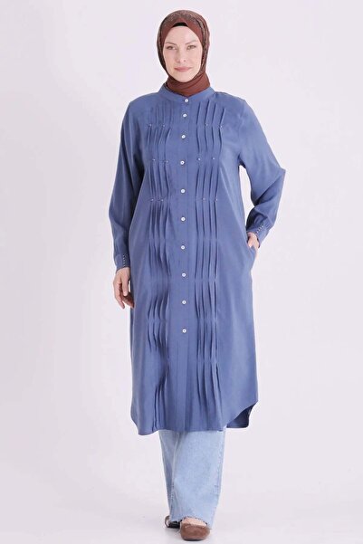 ottoman wear Behrem Büyük Beden Tesettür Kap İndigo OTW2558