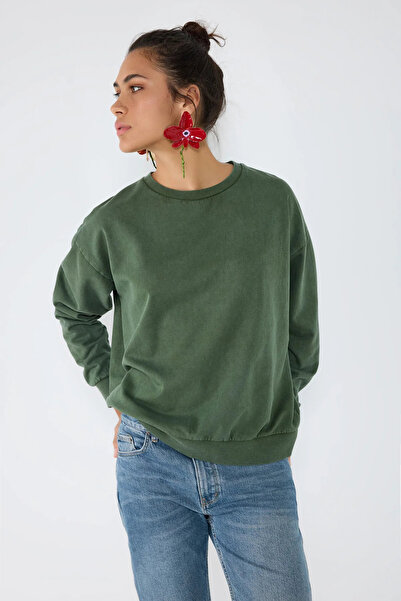 No Matter What Crew Neck Basic Acid Washable Sweatshirt