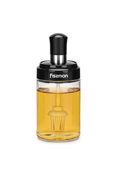 Fissman Oil Bottle 250 Ml With Silicone Brush (glass) 6423, Clear, Spice Rack...