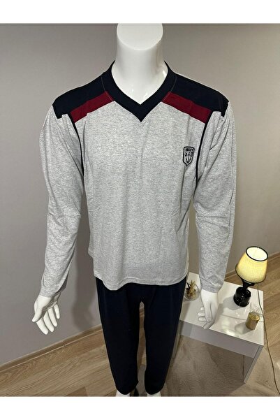 Rimoli 100% Cotton Men's Pajama Set V-Neck