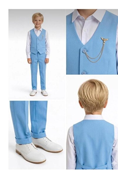 AYKİDSCLUP Boy's Blue Classic Suit - 55111
