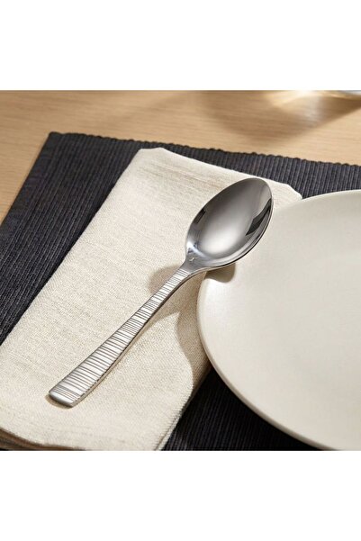 Danube Home , Orchid Sapphire Stainless Steel Large Serving Spoon, Silver, Cu...