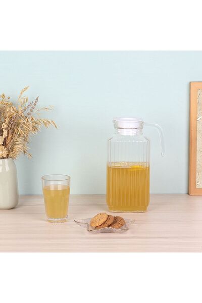 Danube Home Danube Essential Glass Water Jug With Lid 1600ml, Clear, Water Bo...