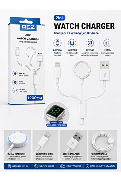 GALİO DELUXE Watch Charger akılı Saat Şarjı + Lightning Kablo