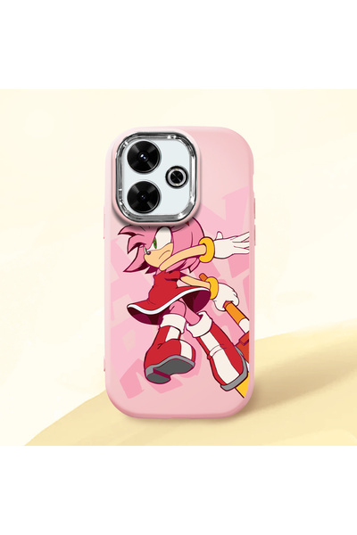 ucuc Redmi 13/13X Compatible Shock-Absorbing Camera Protected Pink Silicone Case