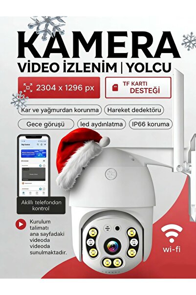 Dobest 2K WiFi PTZ Güvenlik Kamerası V380 Pro 360° Dönüş 30 Metre Gece Görüşü...