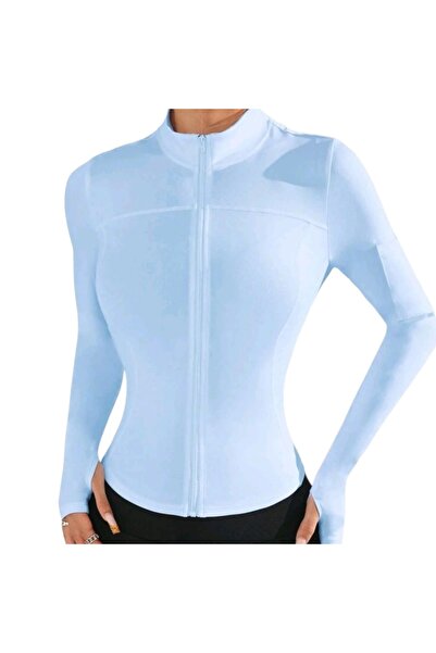 OEM Jacheta sport pentru femei, elastica, bleu, marimea S