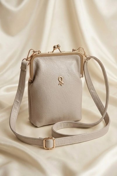 LİFA KİDS Paris Mink Women's Crossbody Bag |   Gold Detailed, Elegant, and 3-Compartmented