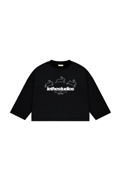 lethestudios Stay With Love Baskılı Uzun Kollu Basic T-Shirt