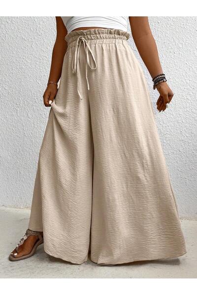 tuzu moda BÜYÜK BEDEN PANTOLON BELİ LASTİKLİ BÜYÜK BEDEN PANTOLON