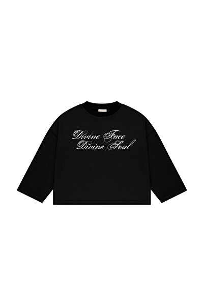 lethestudios Divine Duality Baskılı Uzun Kollu Basic T-Shirt