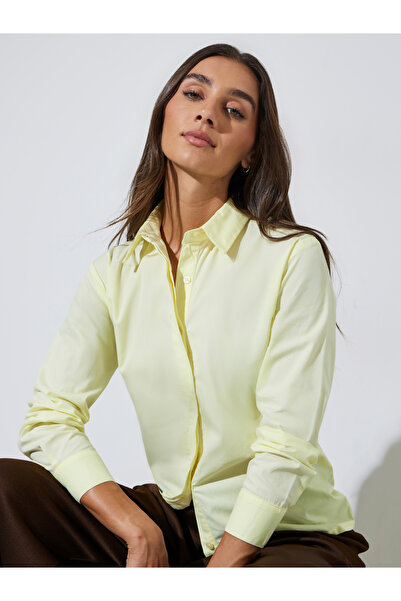 Styli Yellow Solid Long Sleeves Regular Fit Shirt