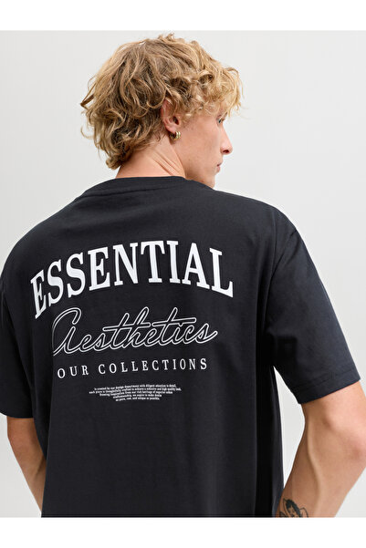 Jack & Jones Black Graphic Print Crew Neck T-Shirt