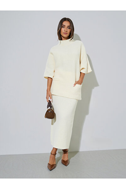 Styli Oversized Knit Sweater and Midi Skirt Co-Ords