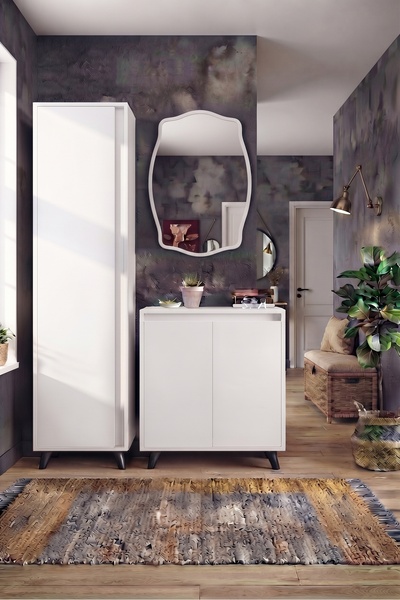 Mymob Şimora Vestiyer 130 Cm Beyaz Renk