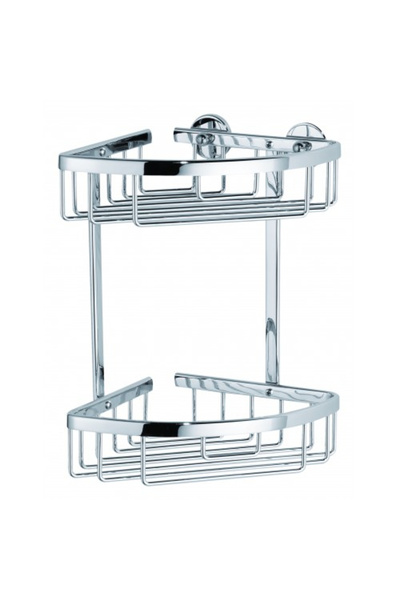 Tesa Etajeră autoadezivă de colț pentru baie Aluxx cu 2 rafturi din aluminiu ...