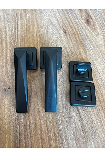 Lavinya Almi̇ra Matte Black Square Rose Gold Wc Bathroom Door Handle / 1 Set