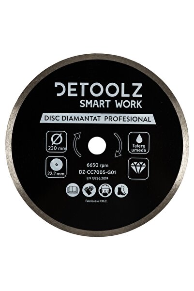 DETOOLZ Continuous diamond disc 230x22.2mm, wet cutting