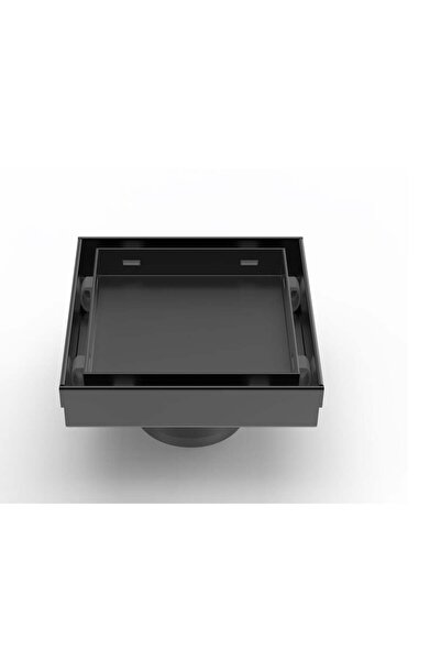 Milano Concealed Floor Drain - Matt Black 15x15 Cm, Stainless Steel, Bathroom...