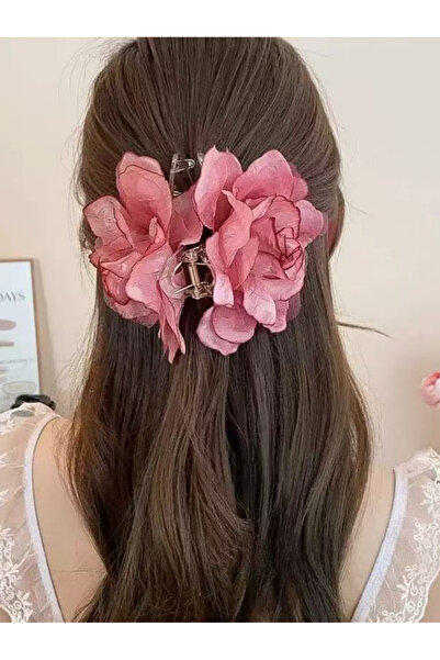 Take Two By Styli Dark Pink Flower Hair Clip