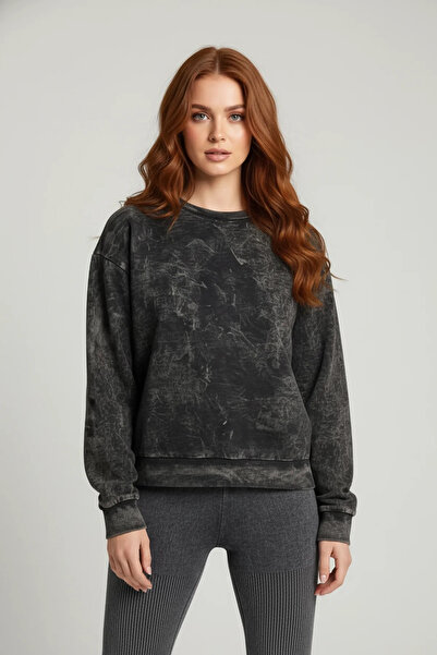 No Matter What Crew Neck Basic Acid Washable Sweatshirt