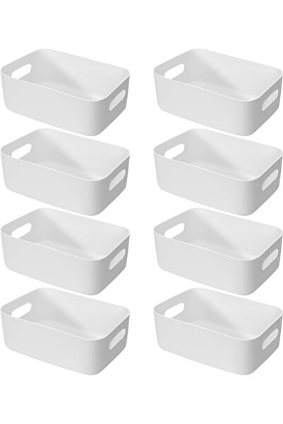 Morvena Picks Set cutie de depozitare din plastic alb de 8 piese - 30 x 20 x ...