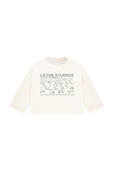 lethestudios Sunset & Your Eyes Baskılı Uzun Kollu Basic T-Shirt