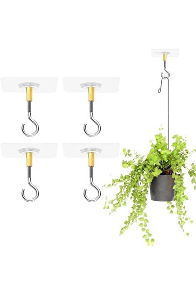 Morvena Picks Patru autocolante transparente, fără găurire, pentru agățat pla...