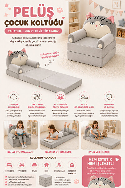 NW NessiWorld Pelüş Çocuk Koltuğu – Yumuşacık, Konforlu ve Pratik