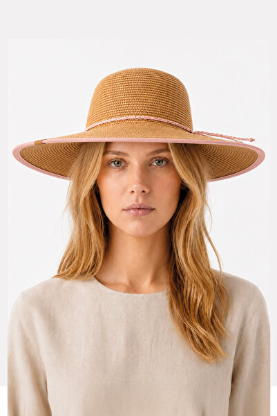 Nordbron Murcia Hasır Şapka Straw Hat Yazlık Şapka Deri Etiketli