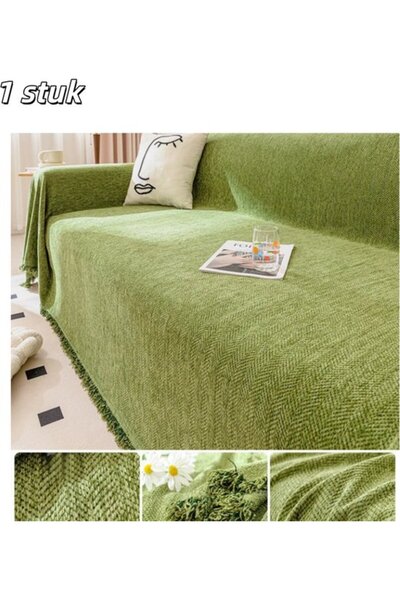 Morvena Picks Husă de canapea impermeabilă, verde, 180 x 130 cm, lavabilă, di...