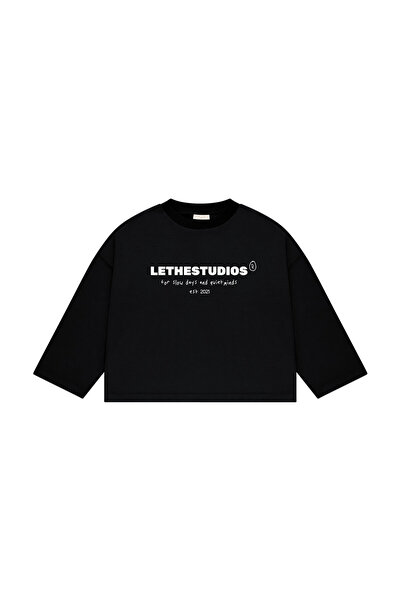 lethestudios Slow Days Baskılı Uzun Kollu Basic T-Shirt