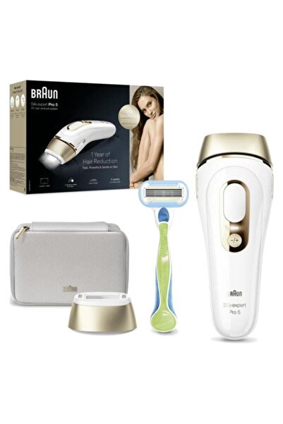 Braun Silk-expert Pro 5 PL 5234 Epilator IPL Alb și Auriu