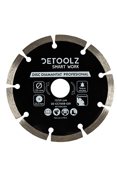DETOOLZ Segmented diamond disc 125x22.2mm, dry cutting